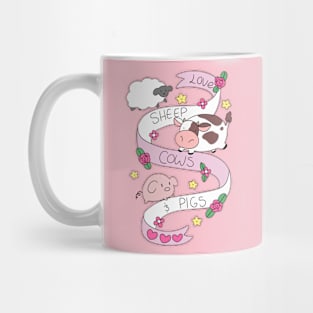 Love Sheep Cows and Pigs Mug